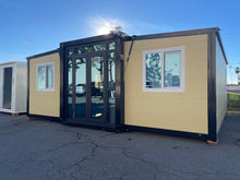 Load image into Gallery viewer, 20 ft. x 19 ft. x 8 ft. Expandable Metal Storage Shed with Glass French Door and Floor and Lockable Door and Windows (380 sq. ft.)