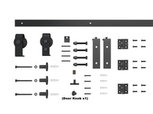 Load image into Gallery viewer, Black Bi-Fold Single Sliding Barn Door Track and Hardware Kit