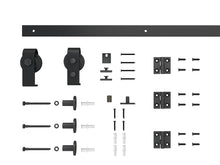 Load image into Gallery viewer, Hollow Core Oak Composite Textured Bi-fold Door with Sliding Barn Door Hardware Kit