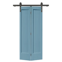 Load image into Gallery viewer, 1 Panel Shaker MDF Composite Bi-Fold Barn Door with Sliding Hardware Kit