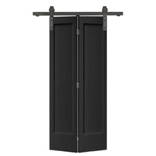 Load image into Gallery viewer, 1 Panel Shaker MDF Composite Bi-Fold Barn Door with Sliding Hardware Kit