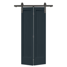 Load image into Gallery viewer, 1 Panel Shaker MDF Composite Bi-Fold Barn Door with Sliding Hardware Kit