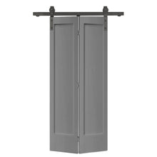 Load image into Gallery viewer, 1 Panel Shaker MDF Composite Bi-Fold Barn Door with Sliding Hardware Kit