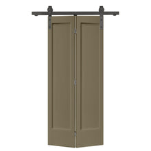 Load image into Gallery viewer, 1 Panel Shaker MDF Composite Bi-Fold Barn Door with Sliding Hardware Kit