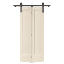 Load image into Gallery viewer, 1 Panel Shaker MDF Composite Bi-Fold Barn Door with Sliding Hardware Kit