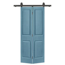 Load image into Gallery viewer, 2 Panel MDF Composite Bi-Fold Barn Door with Sliding Hardware Kit