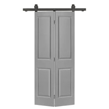 Load image into Gallery viewer, 2 Panel MDF Composite Bi-Fold Barn Door with Sliding Hardware Kit