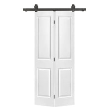 Load image into Gallery viewer, 2 Panel MDF Composite Bi-Fold Barn Door with Sliding Hardware Kit