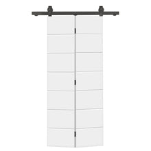 Load image into Gallery viewer, Hollow Core Composite Bi-Fold Door with Sliding Barn Door Hardware Kit