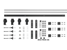 Load image into Gallery viewer, Black Bi-Fold Double Sliding Barn Door Track and Hardware Kit