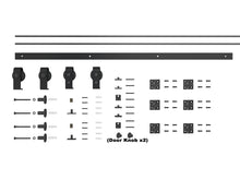 Load image into Gallery viewer, Black Bi-Fold Double Sliding Barn Door Track and Hardware Kit