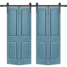 Load image into Gallery viewer, 2 Panel MDF Composite Double Bi-Fold Barn Door with Sliding Hardware Kit