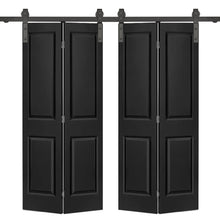 Load image into Gallery viewer, 2 Panel MDF Composite Double Bi-Fold Barn Door with Sliding Hardware Kit