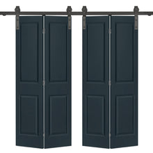 Load image into Gallery viewer, 2 Panel MDF Composite Double Bi-Fold Barn Door with Sliding Hardware Kit