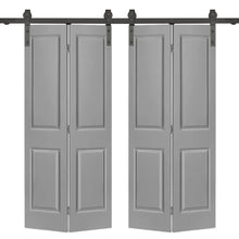 Load image into Gallery viewer, 2 Panel MDF Composite Double Bi-Fold Barn Door with Sliding Hardware Kit