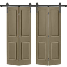 Load image into Gallery viewer, 2 Panel MDF Composite Double Bi-Fold Barn Door with Sliding Hardware Kit