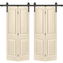 Load image into Gallery viewer, 2 Panel MDF Composite Double Bi-Fold Barn Door with Sliding Hardware Kit