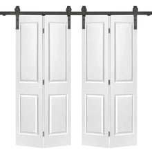 Load image into Gallery viewer, 2 Panel MDF Composite Double Bi-Fold Barn Door with Sliding Hardware Kit