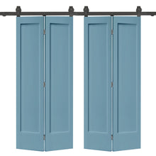 Load image into Gallery viewer, 1 Panel Shaker MDF Composite Double Bi-Fold Barn Door with Sliding Hardware Kit