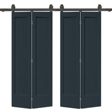Load image into Gallery viewer, 1 Panel Shaker MDF Composite Double Bi-Fold Barn Door with Sliding Hardware Kit