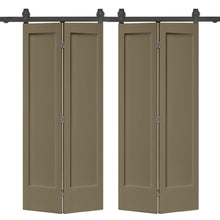 Load image into Gallery viewer, 1 Panel Shaker MDF Composite Double Bi-Fold Barn Door with Sliding Hardware Kit