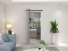 Load image into Gallery viewer, Black Bi-Fold Single Sliding Barn Door Track and Hardware Kit