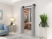 Load image into Gallery viewer, Black Bi-Fold Double Sliding Barn Door Track and Hardware Kit