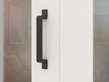 Load image into Gallery viewer, 48 in. x 84 in. 3 Lite Pre Assembled Frosted Glass White MDF Double Bi-Fold Barn Doors with Hardware Kit and Door Handle