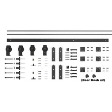 Load image into Gallery viewer, Black Bi-Fold Double Sliding Barn Door Track and Hardware Kit