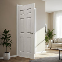 Load image into Gallery viewer, 6 Panel White Wood Grain Textured Hollow Core Composite Interior Door Slab