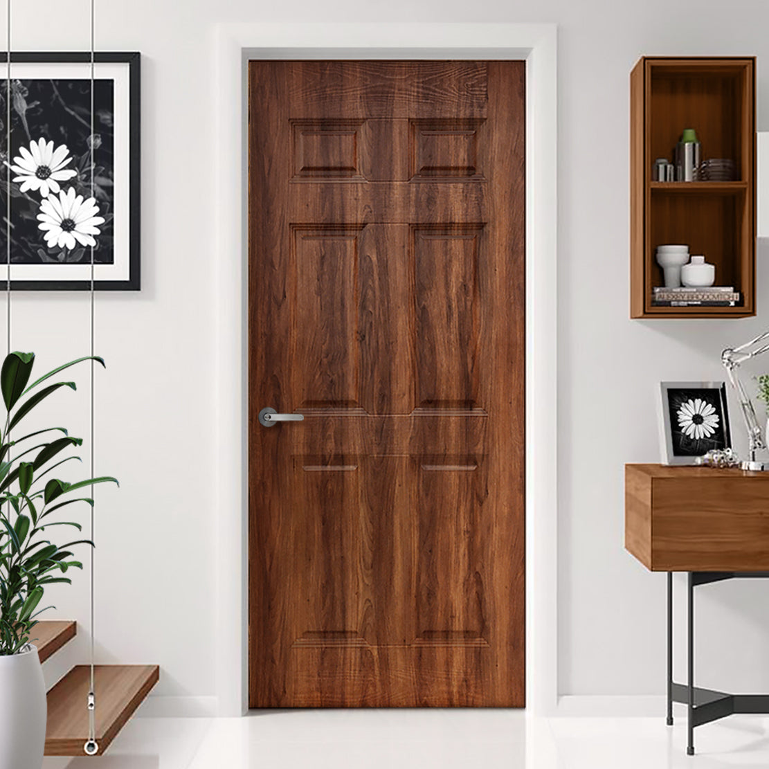 Walnut Texture Flush Hollow Core Composite Interior Door Slab, image size:1111x1111