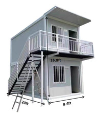 Load image into Gallery viewer, 20 ft. x 8 ft. x 17 ft. Foldable Stackable Metal Storage Shed with Lockable Door and Windows (320 sq. ft.)