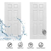 Load image into Gallery viewer, 6 Panel White Wood Grain Textured Hollow Core Composite Interior Door Slab