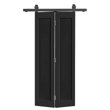 Load image into Gallery viewer, 1 Panel Shaker Hollow Core Composite Bi-Fold Door with Sliding Barn Door Hardware Kit