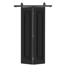 Load image into Gallery viewer, 1 Panel Shaker Hollow Core Composite Bi-Fold Door with Sliding Barn Door Hardware Kit