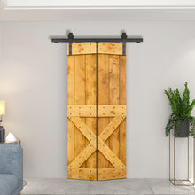 Load image into Gallery viewer, Mini X Series Solid Core DIY Wood Bi-Fold Barn Door with Sliding Hardware Kit