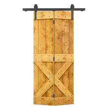 Load image into Gallery viewer, Mini X Series Solid Core DIY Wood Bi-Fold Barn Door with Sliding Hardware Kit