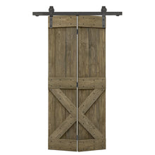 Load image into Gallery viewer, Mini X Series Solid Core DIY Wood Bi-Fold Barn Door with Sliding Hardware Kit