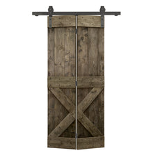 Load image into Gallery viewer, Mini X Series Solid Core DIY Wood Bi-Fold Barn Door with Sliding Hardware Kit