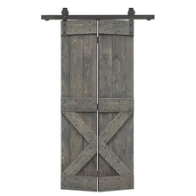Load image into Gallery viewer, Mini X Series Solid Core DIY Wood Bi-Fold Barn Door with Sliding Hardware Kit