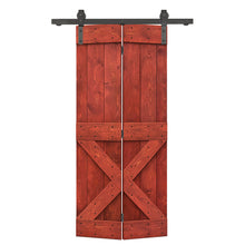 Load image into Gallery viewer, Mini X Series Solid Core DIY Wood Bi-Fold Barn Door with Sliding Hardware Kit
