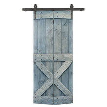 Load image into Gallery viewer, Mini X Series Solid Core DIY Wood Bi-Fold Barn Door with Sliding Hardware Kit