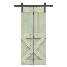Load image into Gallery viewer, Mini X Series Solid Core DIY Wood Bi-Fold Barn Door with Sliding Hardware Kit