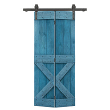 Load image into Gallery viewer, Mini X Series Solid Core DIY Wood Bi-Fold Barn Door with Sliding Hardware Kit