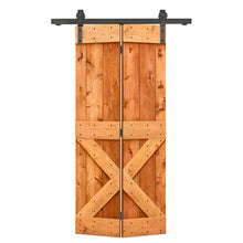 Load image into Gallery viewer, Mini X Series Solid Core DIY Wood Bi-Fold Barn Door with Sliding Hardware Kit