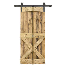 Load image into Gallery viewer, Mini X Series Solid Core DIY Wood Bi-Fold Barn Door with Sliding Hardware Kit