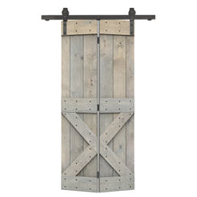 Load image into Gallery viewer, Mini X Series Solid Core DIY Wood Bi-Fold Barn Door with Sliding Hardware Kit