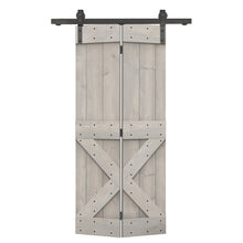 Load image into Gallery viewer, Mini X Series Solid Core DIY Wood Bi-Fold Barn Door with Sliding Hardware Kit