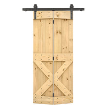 Load image into Gallery viewer, Mini X Series Solid Core DIY Wood Bi-Fold Barn Door with Sliding Hardware Kit