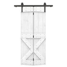 Load image into Gallery viewer, Mini X Series Solid Core DIY Wood Bi-Fold Barn Door with Sliding Hardware Kit